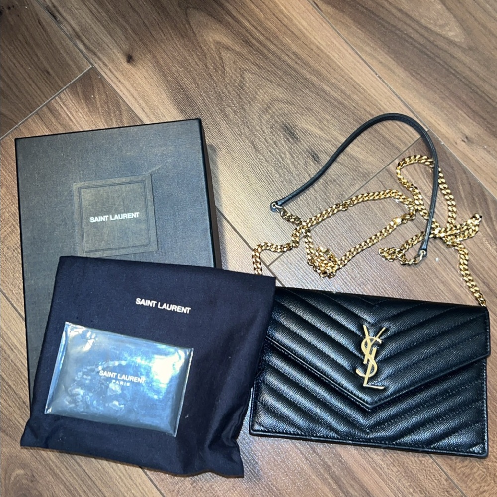 Saint Laurent Black Quilted Leather Bag